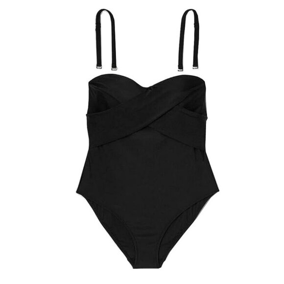 Kona Sol Plus Size Black Twist Bandeau One Piece Swimsuit NWT - Picture 3 of 3